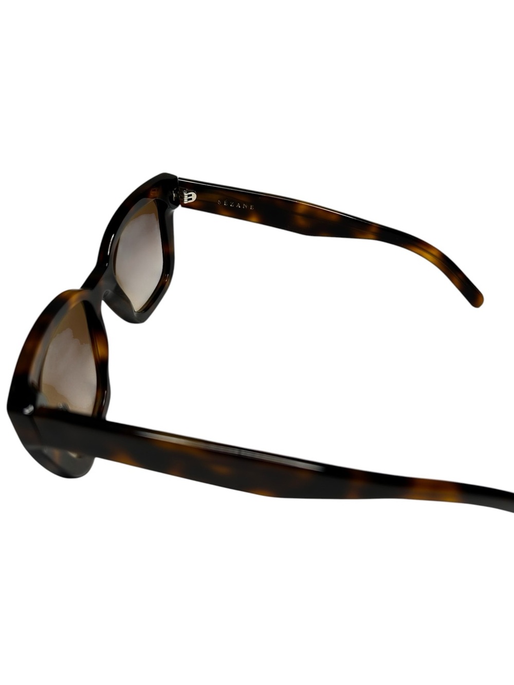 Sezane French Tortoiseshell Square Sunglasses Brown Gradient Made in France - Picture 7 of 11